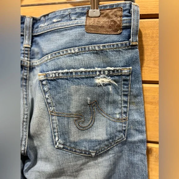 Adriano Goldschmied AG Men’s “The Protégé” JeansDistressed Slim Straight Leg